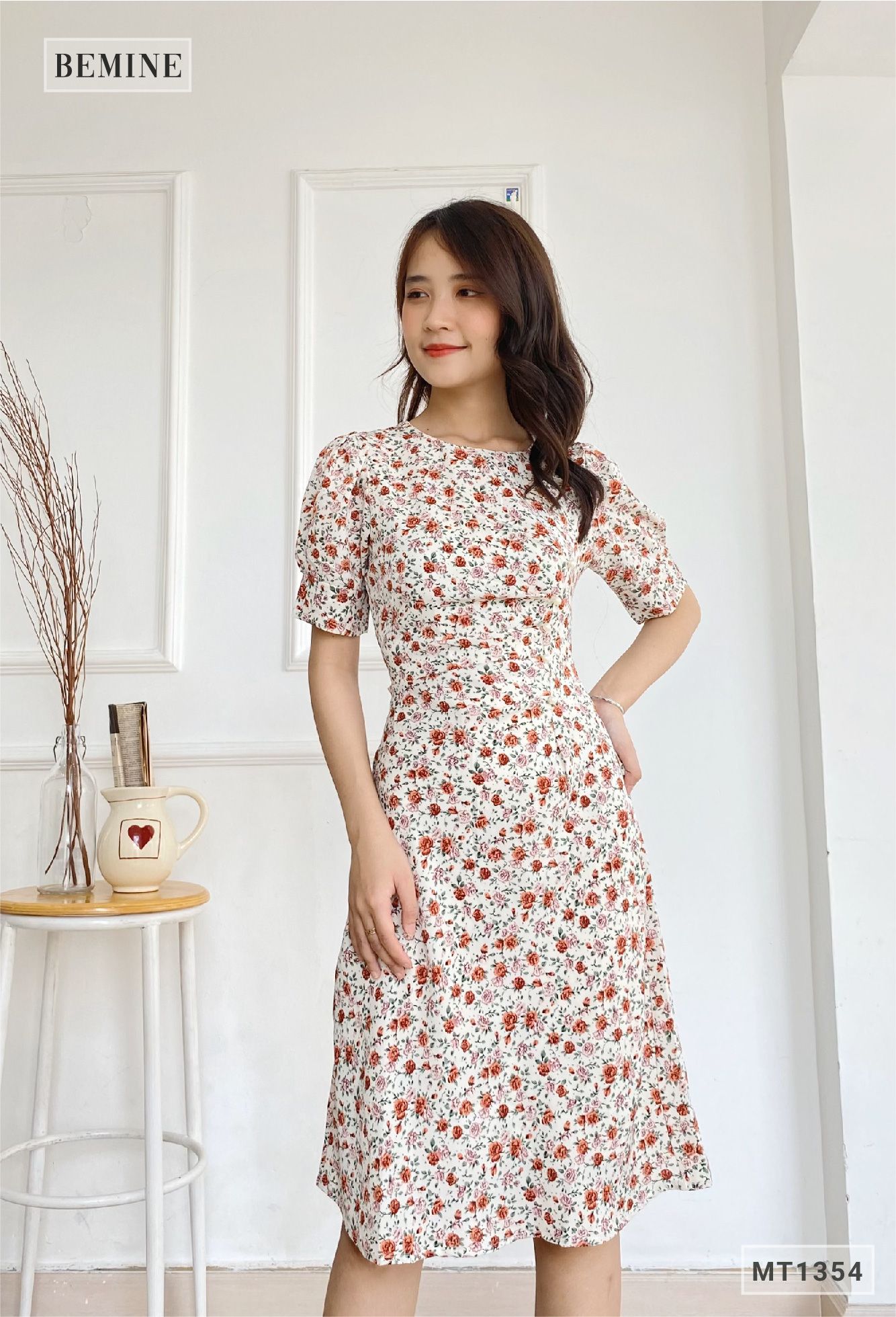 MT1354DA - Đầm xếp ly eo đính châu