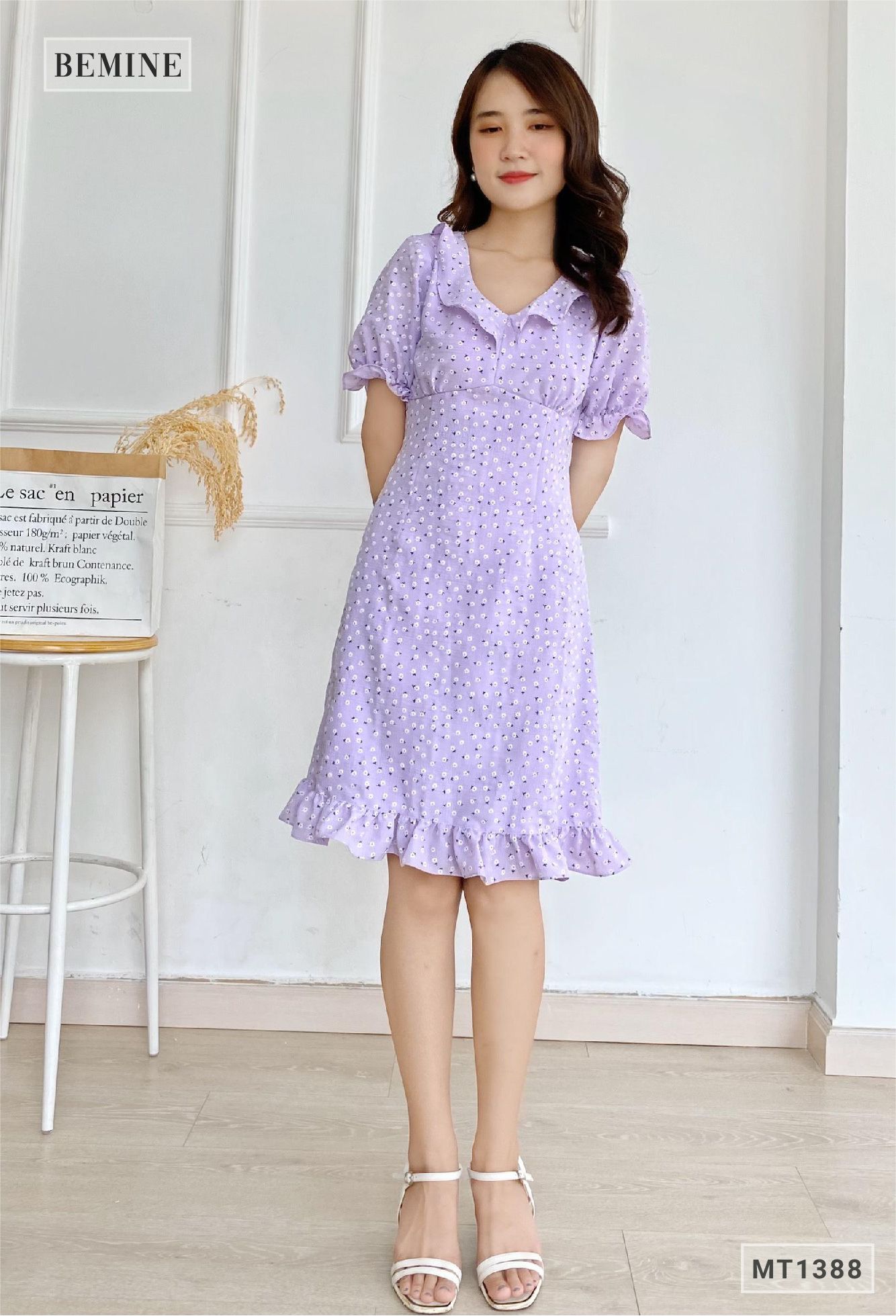MT1388TIM - Đầm cổ bèo đuôi cá