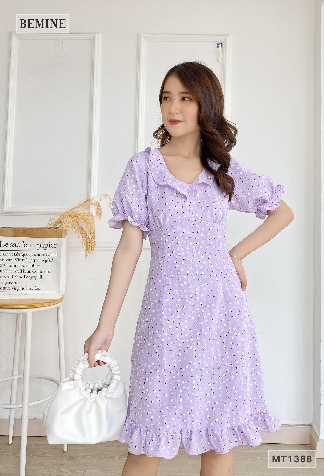 MT1388TIM - Đầm cổ bèo đuôi cá