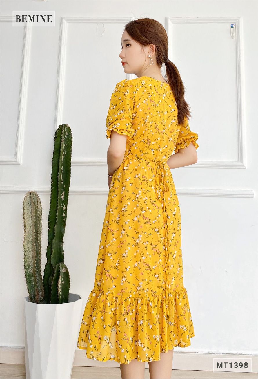 MT1398VANG - Đầm bèo cổ đuôi cá