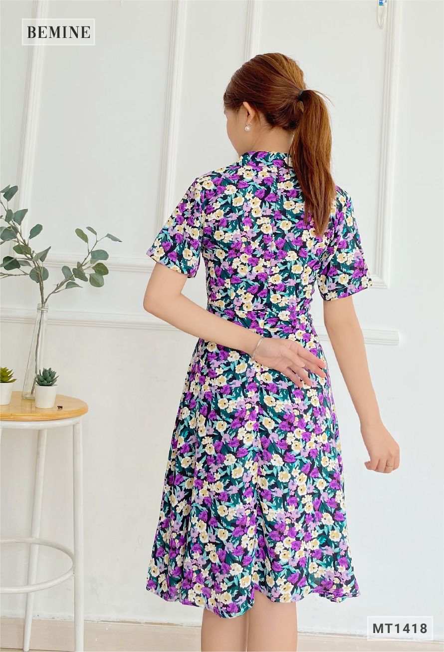 MT1418TIM - Đầm hoa cổ sơmi