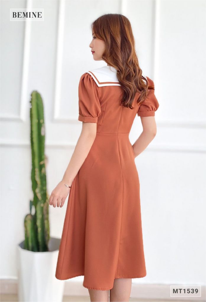 MT1539DA - Đầm thủy thủ cổ phối trắng