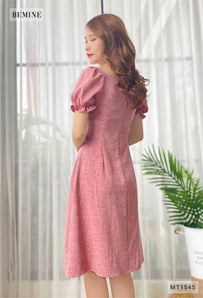 MT1545RUOC - Đầm xếp ly ngực thun tay