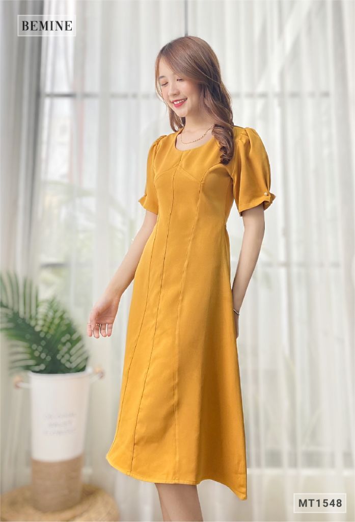 MT1548VANG - Đầm cánh dơi đính châu tay