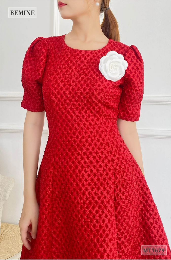 MT1679ĐO - Đầm tapta tùng xòe