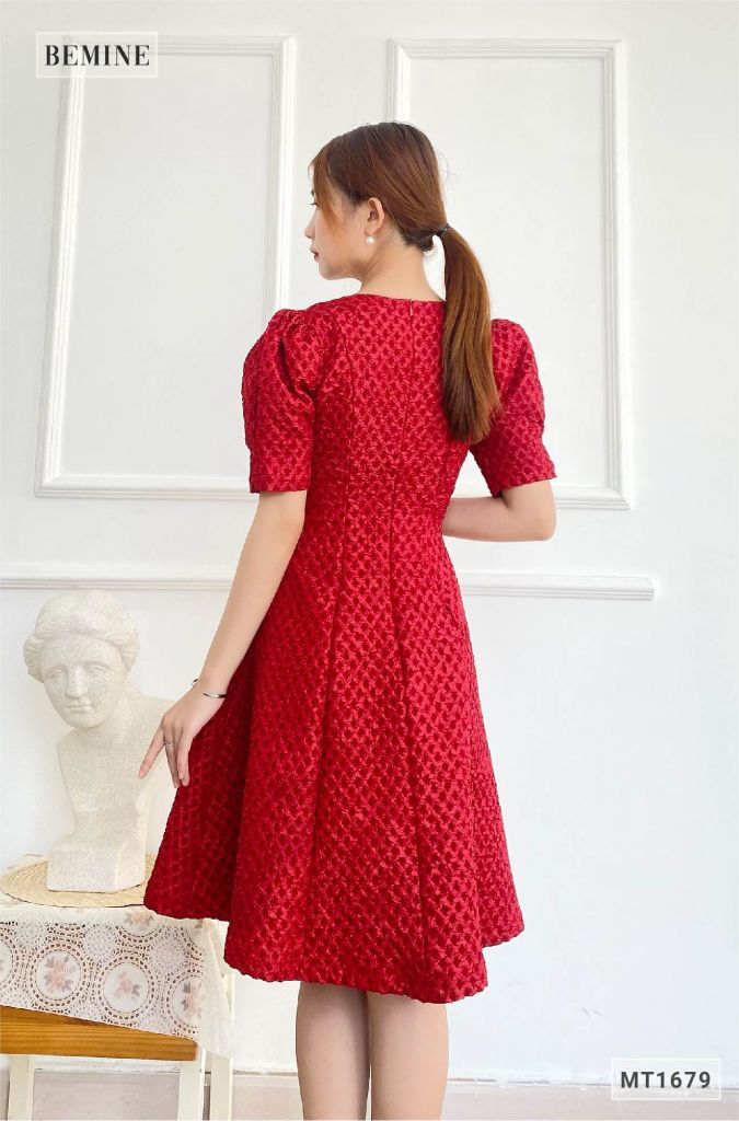 MT1679ĐO - Đầm tapta tùng xòe
