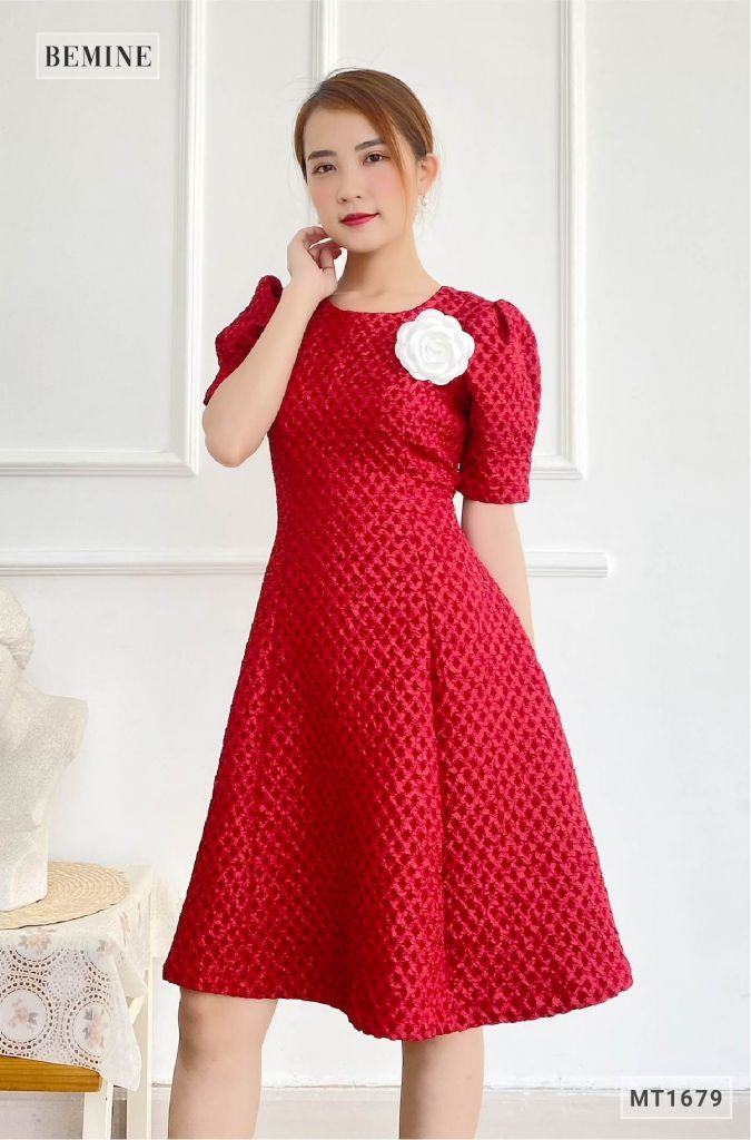 MT1679ĐO - Đầm tapta tùng xòe