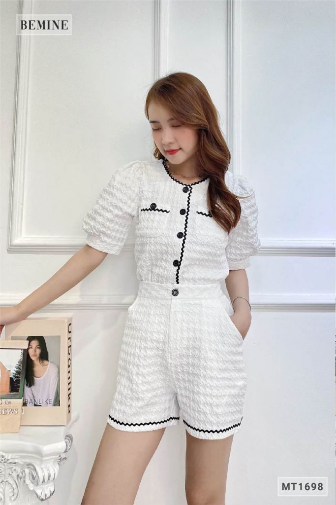 MT1698TRANG - Sét bộ ngắn phong cách