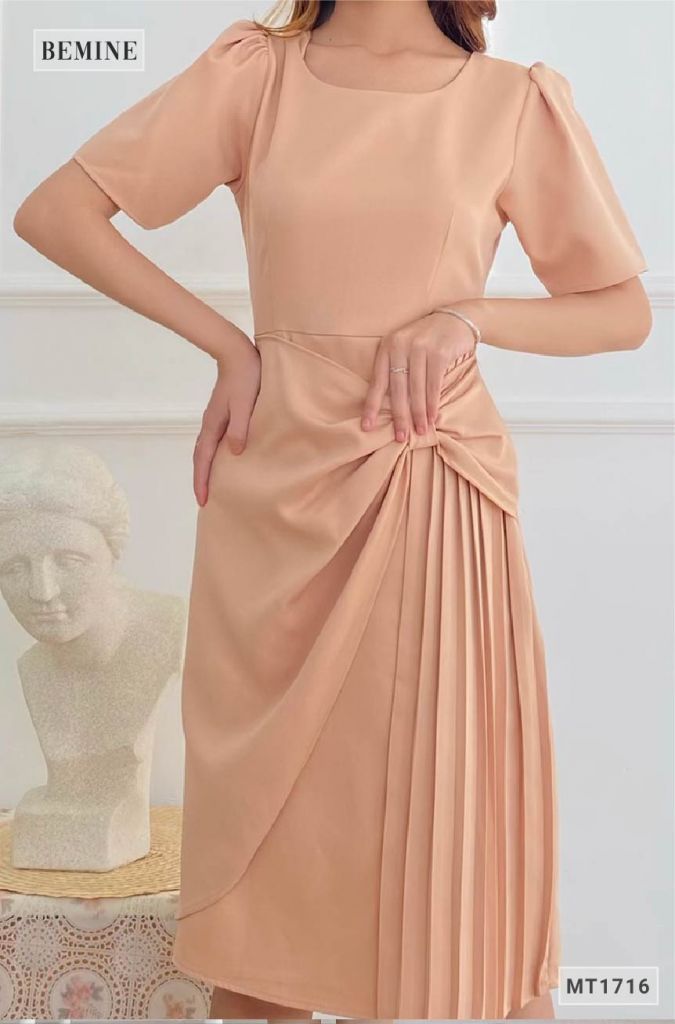 MT1716DA - Đầm xếp nơ tà váy