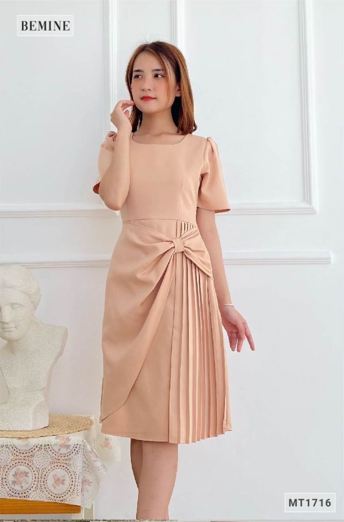 MT1716DA - Đầm xếp nơ tà váy