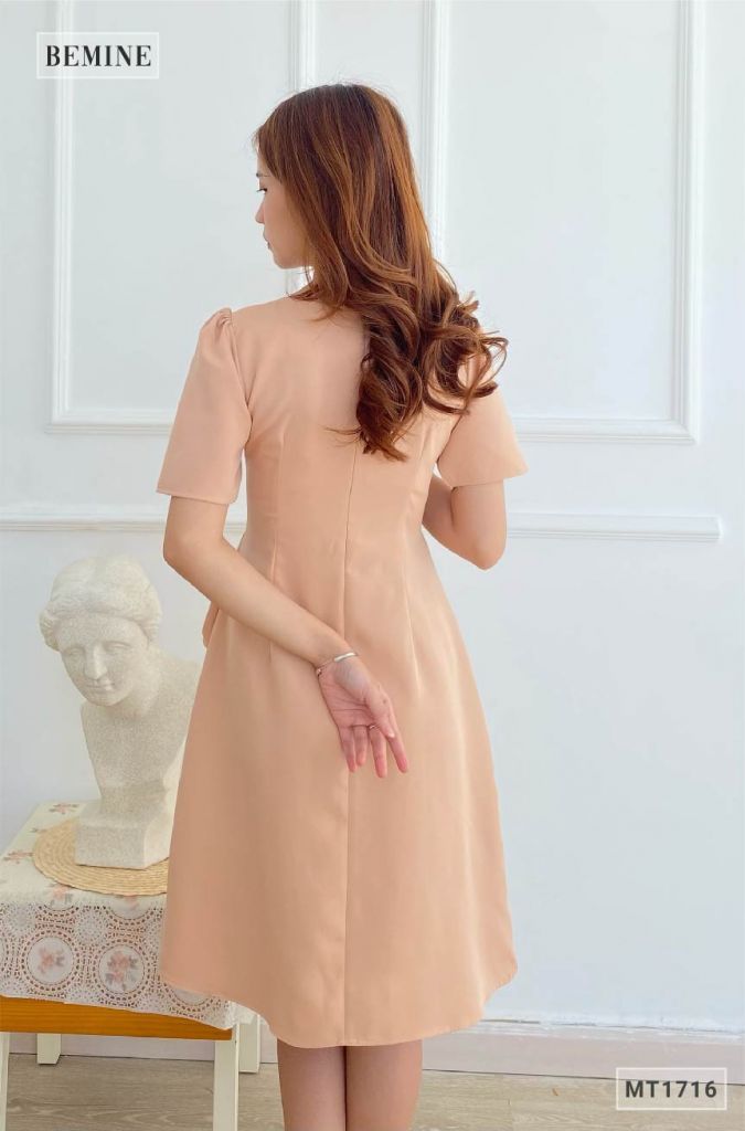 MT1716DA - Đầm xếp nơ tà váy