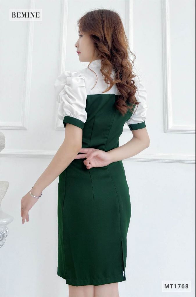 MT1768REU - Đầm body phối cổ