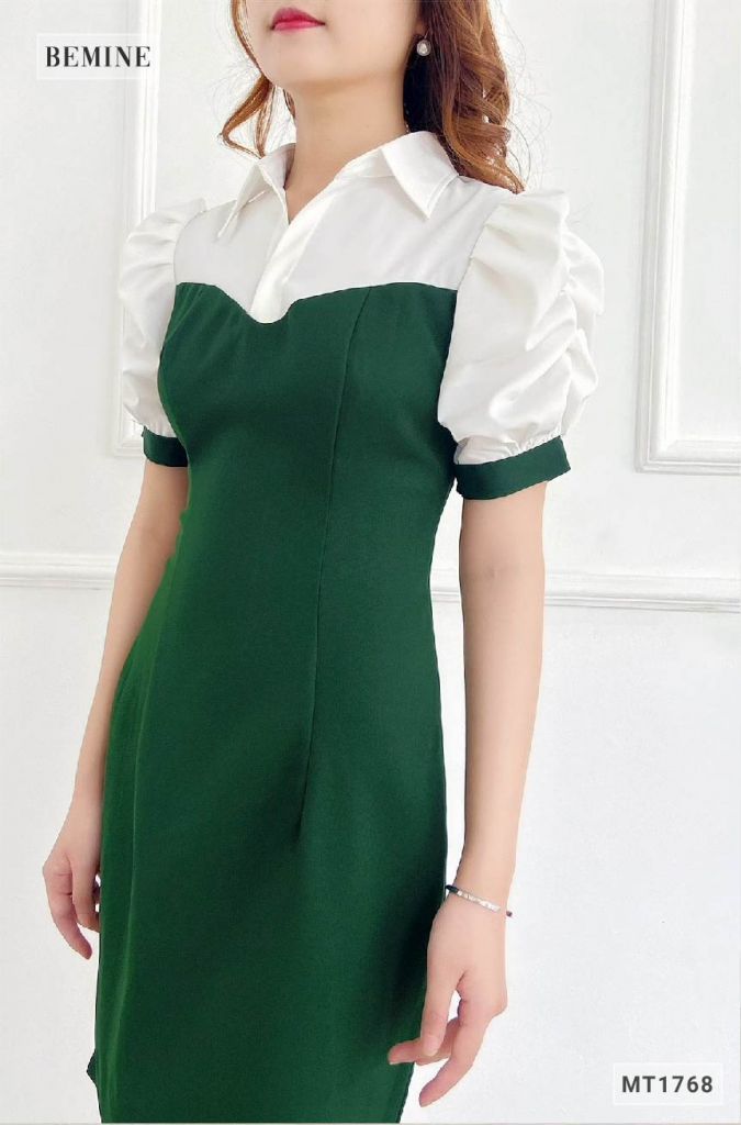 MT1768REU - Đầm body phối cổ