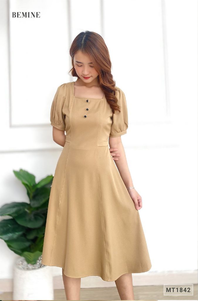 MT1842DA - Đầm xòe 3 nút