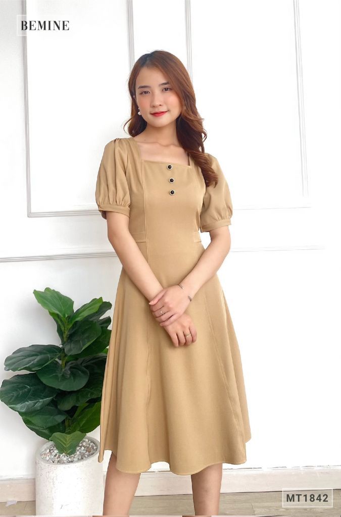 MT1842DA - Đầm xòe 3 nút