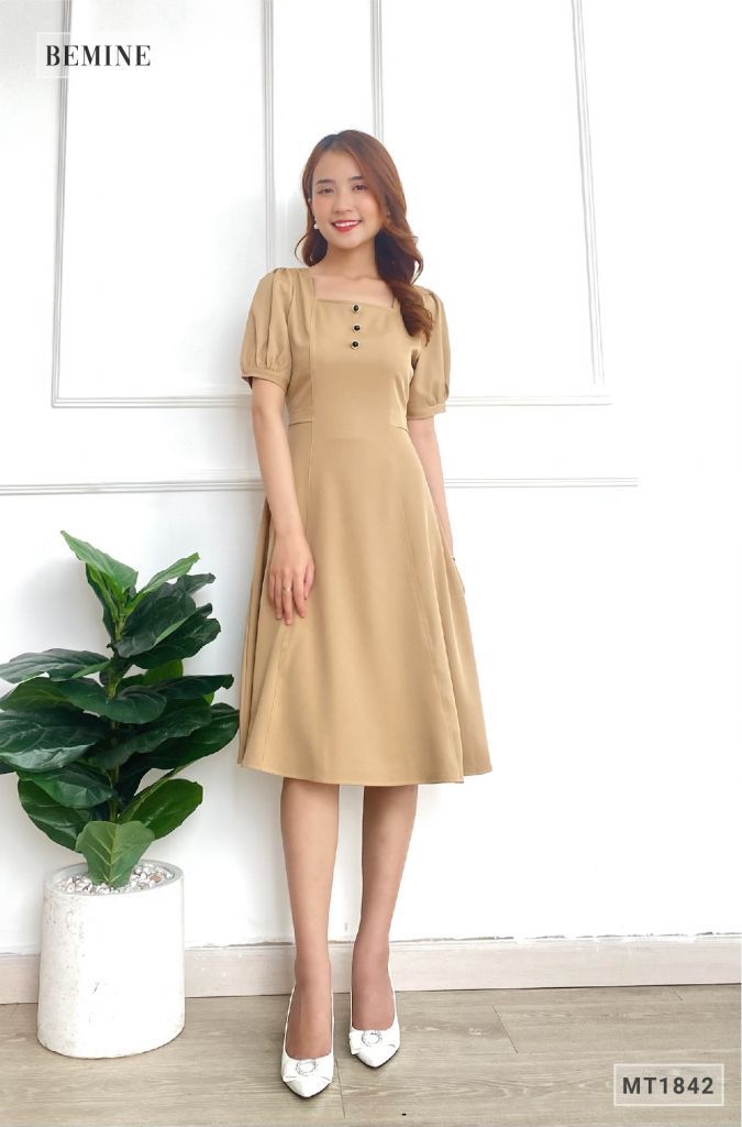 MT1842DA - Đầm xòe 3 nút