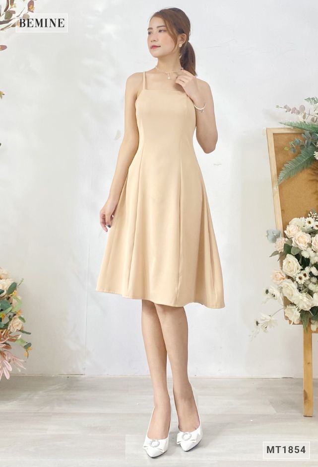 MT1854DA - Đầm 2 dây phối áo khoác tay lỡ