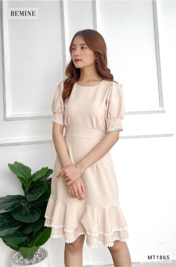 MT1865DA - Đầm đuôi cá 2 tầng cột eo