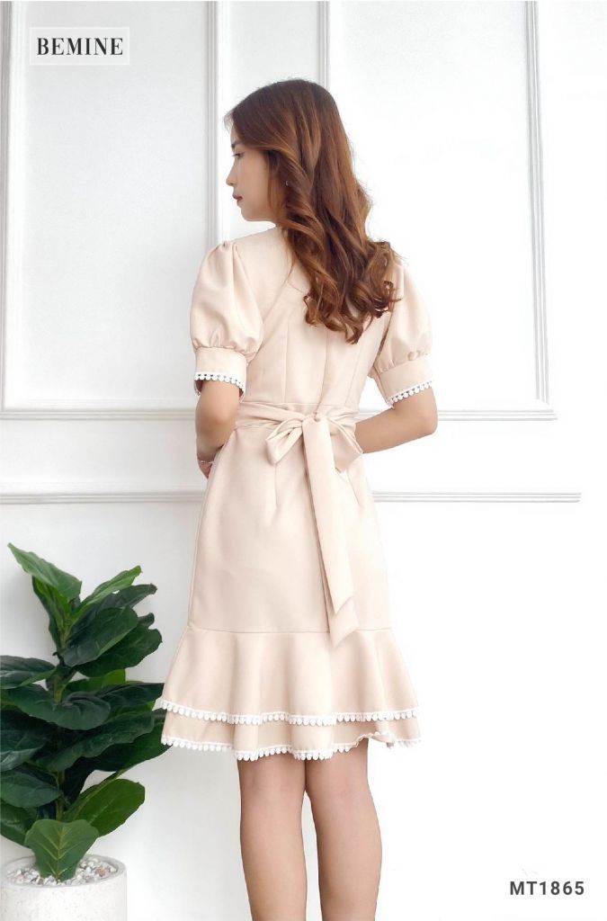 MT1865DA - Đầm đuôi cá 2 tầng cột eo