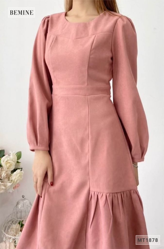 MT1878GACH - Đầm tay dài đuôi cá đáp ngực