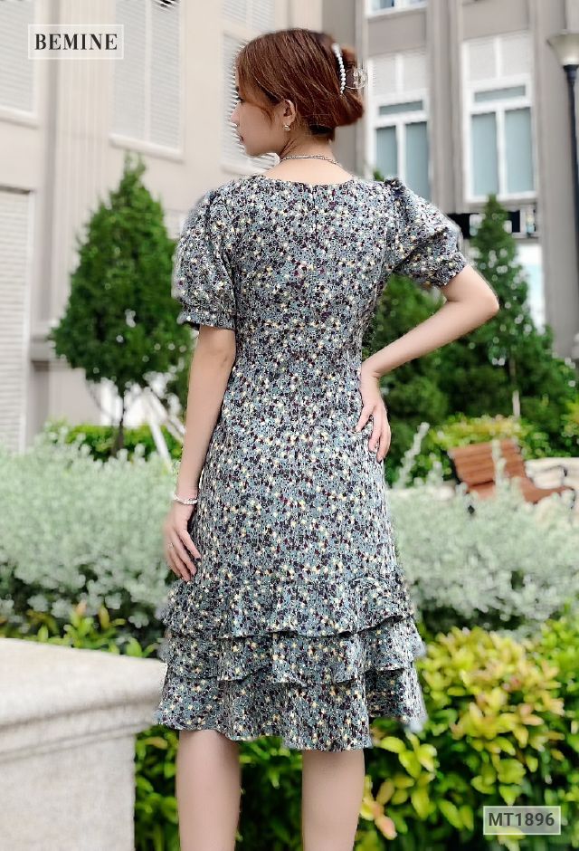 MT1896XANH - Đầm bông nhí bèo lai