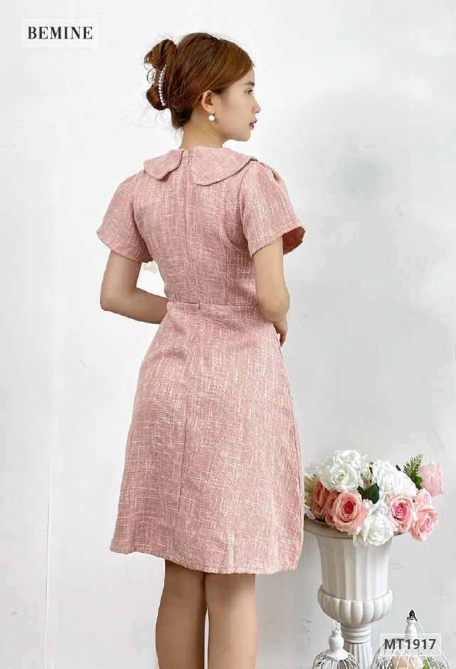 MT1917HONG - Đầm 4 túi giả