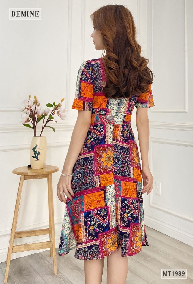 MT1939CAM - Đầm đơn giản họa tiết