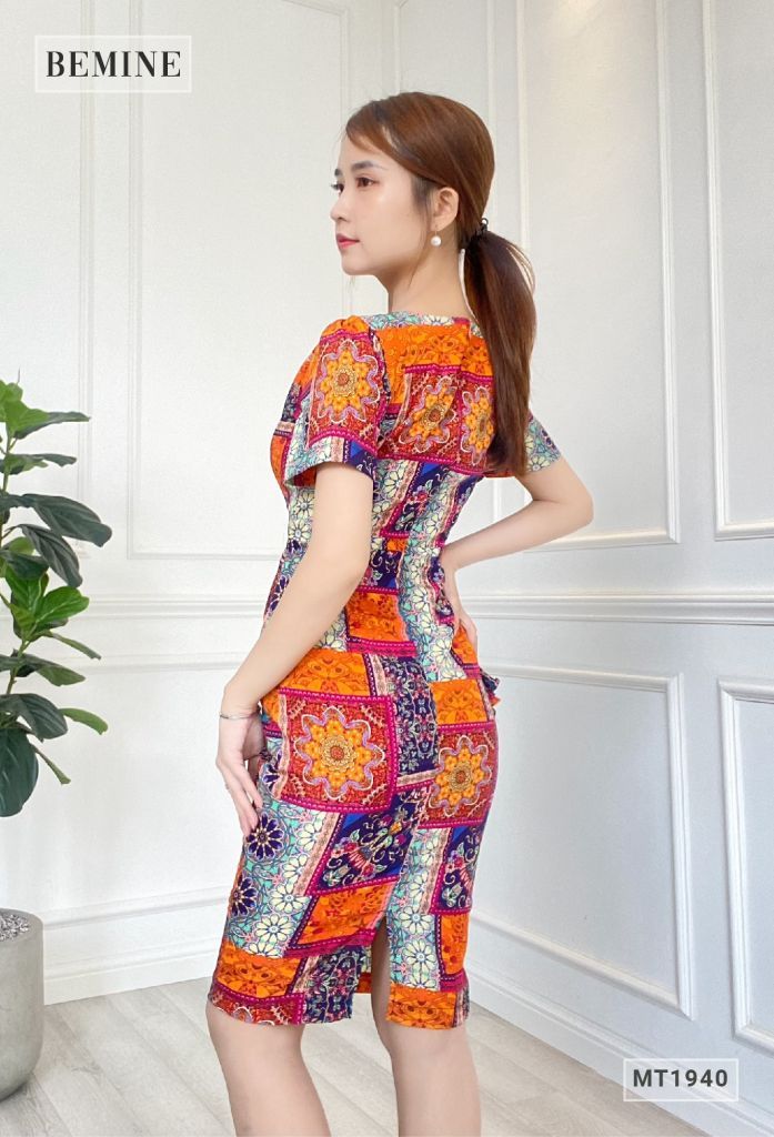MT1940CAM - Đầm body nhún eo có bèo