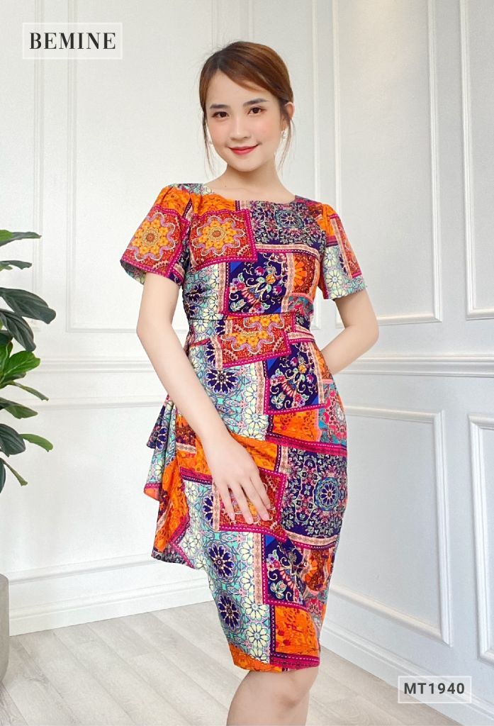 MT1940CAM - Đầm body nhún eo có bèo