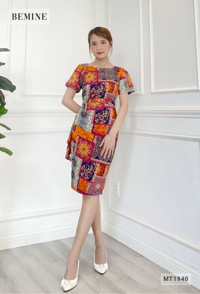 MT1940CAM - Đầm body nhún eo có bèo