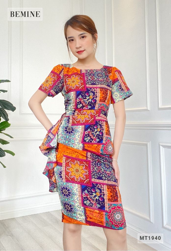 MT1940CAM - Đầm body nhún eo có bèo