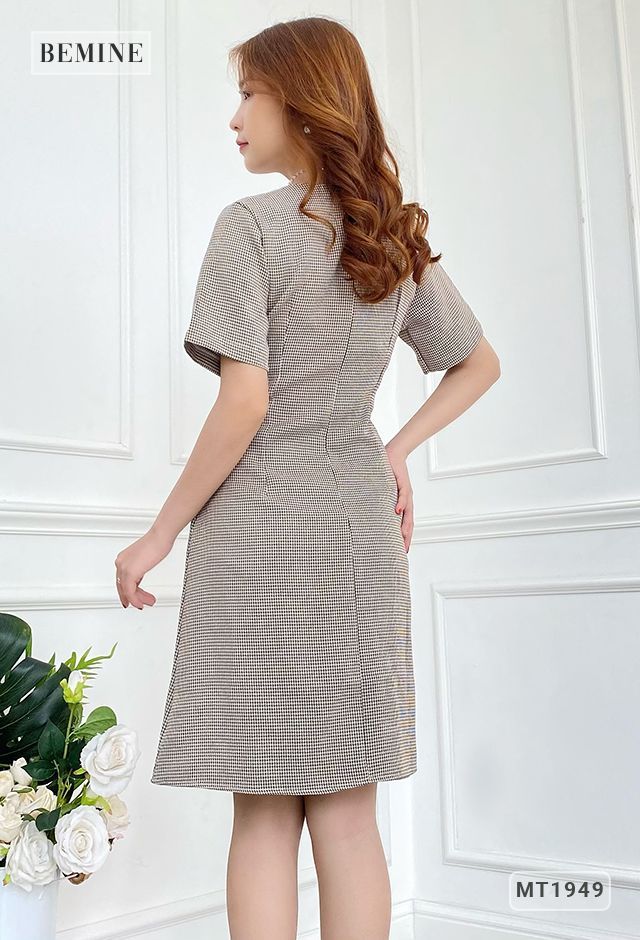 MT1949ĐEN - Đầm họa tiết 2 túi
