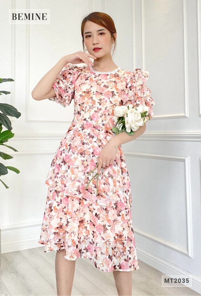 MT2035CAM - Đầm tay béo đuôi cá 2 tầng