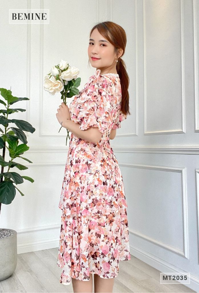 MT2035CAM - Đầm tay béo đuôi cá 2 tầng