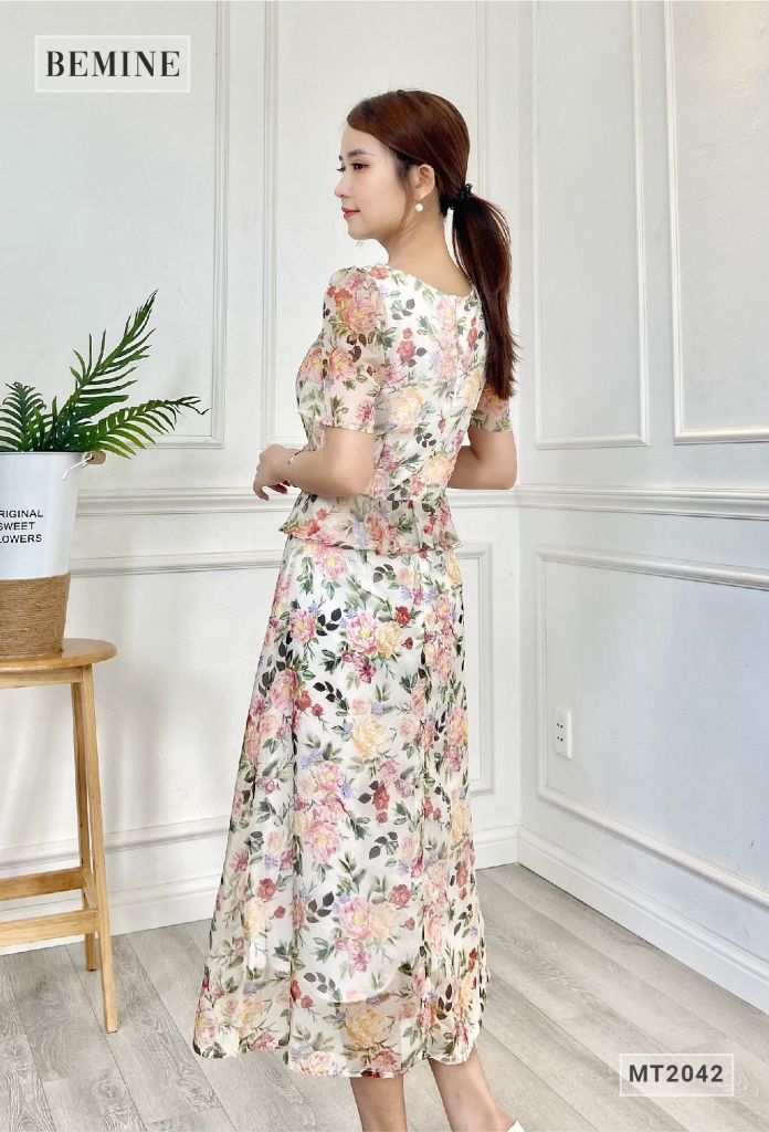 MT2042DA - Đầm nhún ngực eo peplum