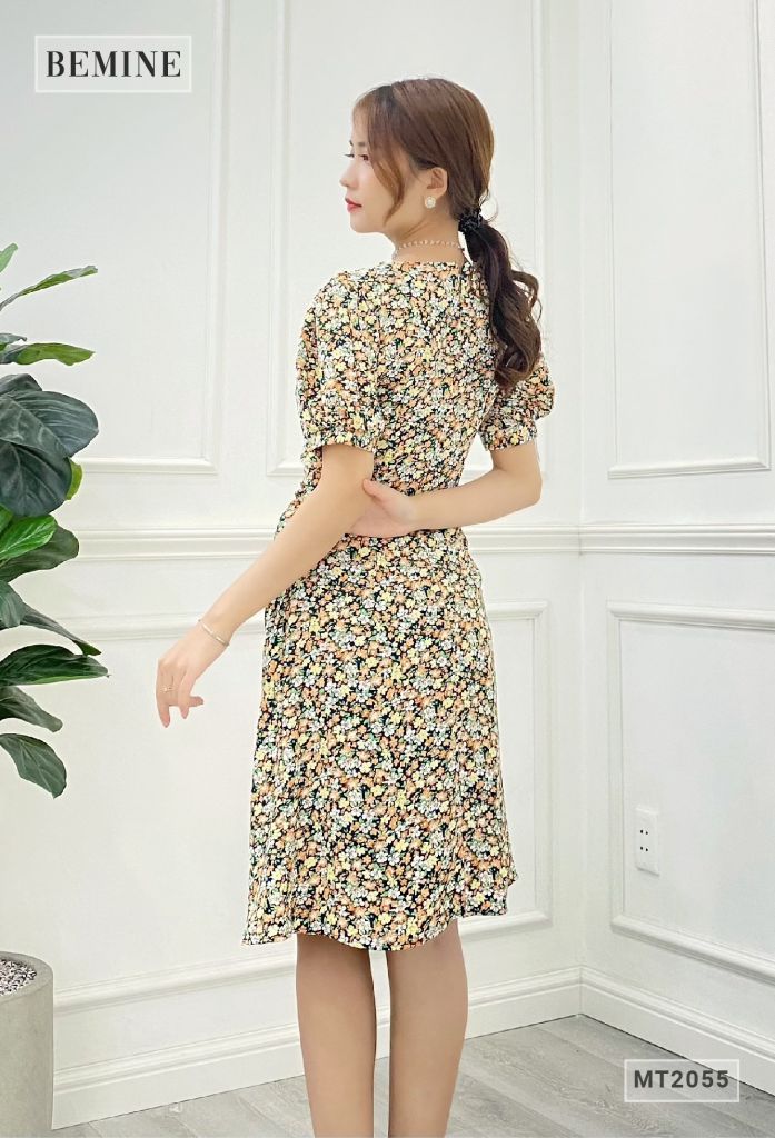 MT2055CAM - Đâm hoa tay bồng xếp ly eo