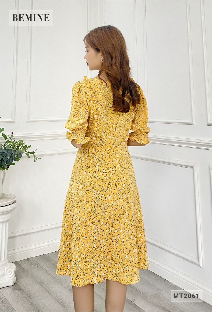 MT2061VANG - Đầm suông tay lửng bèo ngực