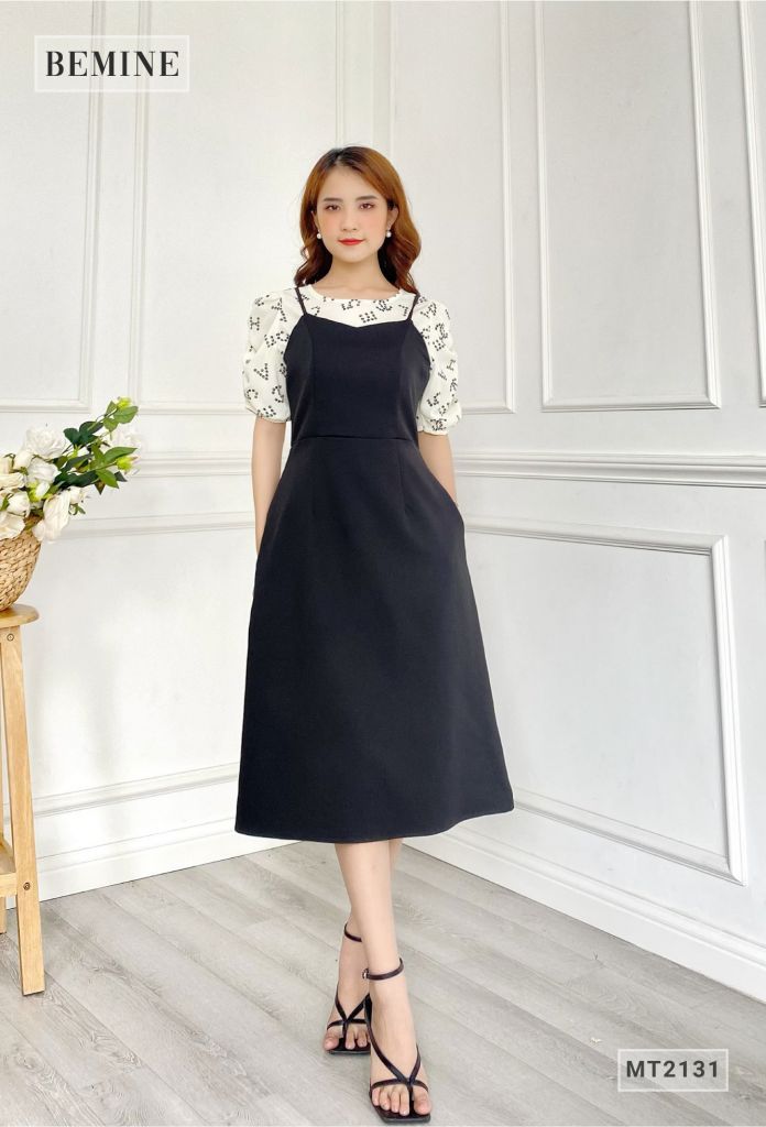MT2131ĐEN - Đầm đen 2 dây