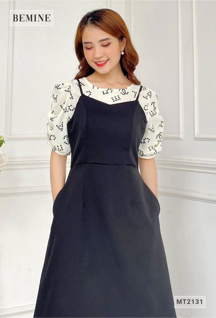 MT2131ĐEN - Đầm đen 2 dây