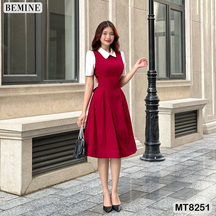 Đầm công sở cổ sen tùng xoè MT8251