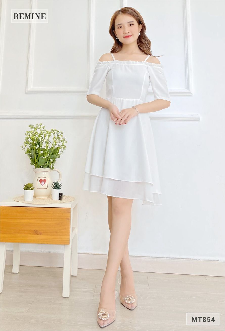 MT854 - Đầm 2 tầng dây vai