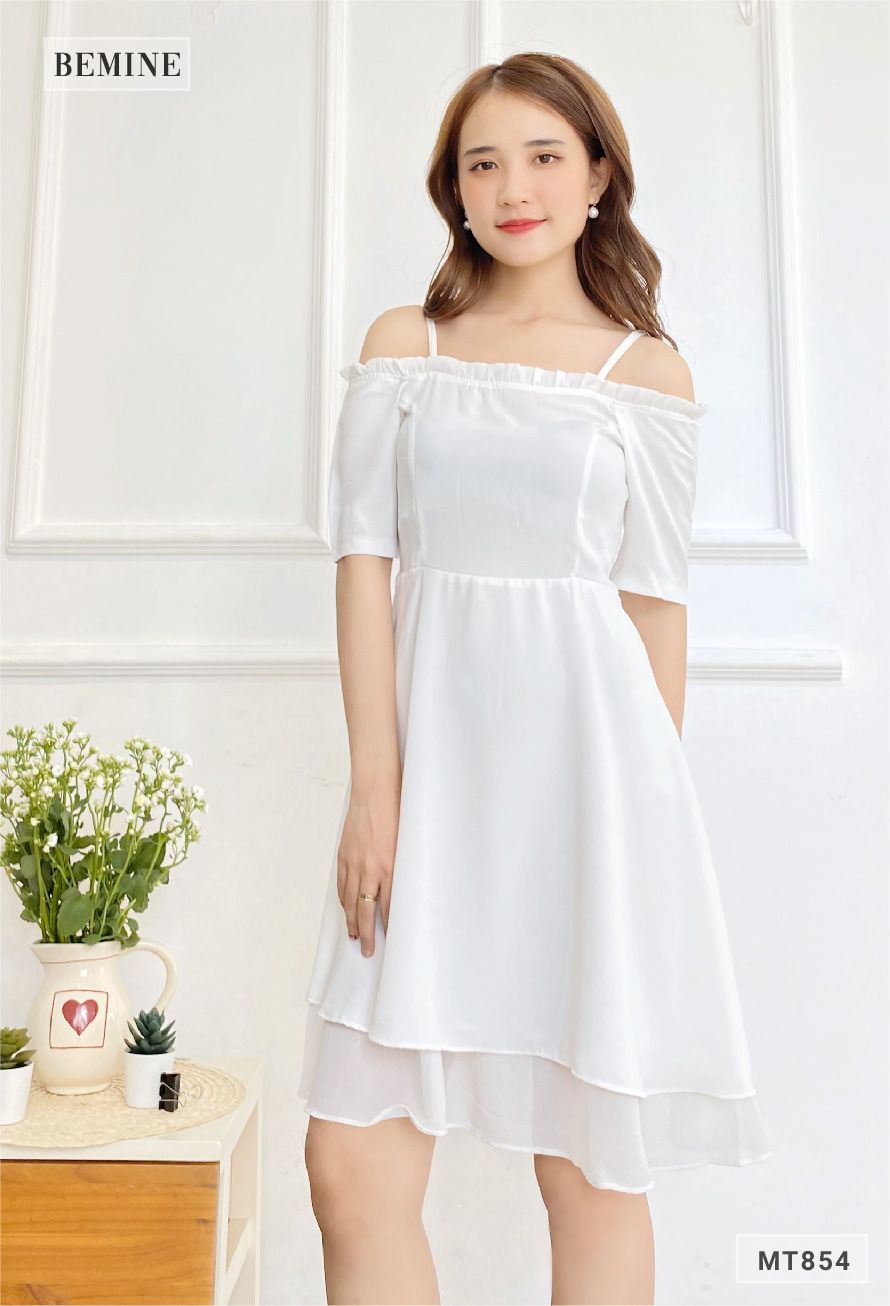 MT854 - Đầm 2 tầng dây vai
