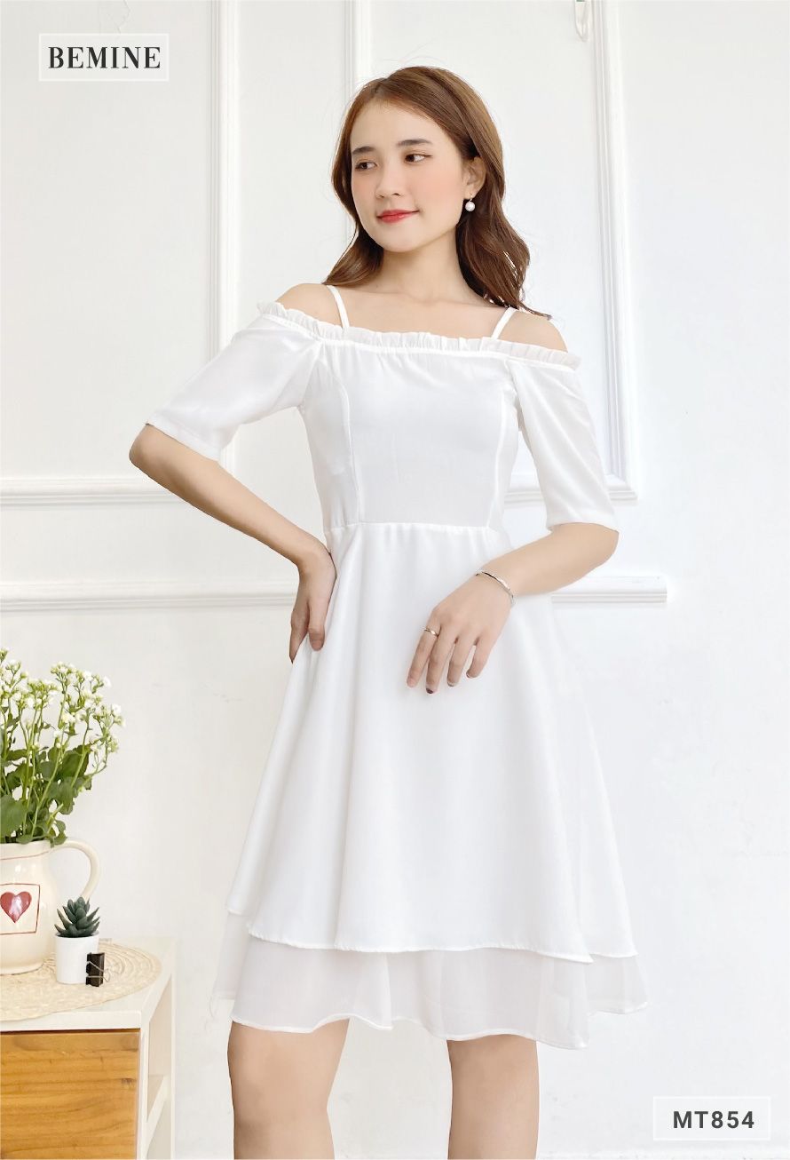 MT854 - Đầm 2 tầng dây vai