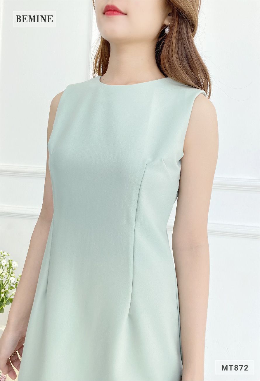 MT872XANH - Đầm xanh bèo tùng sau