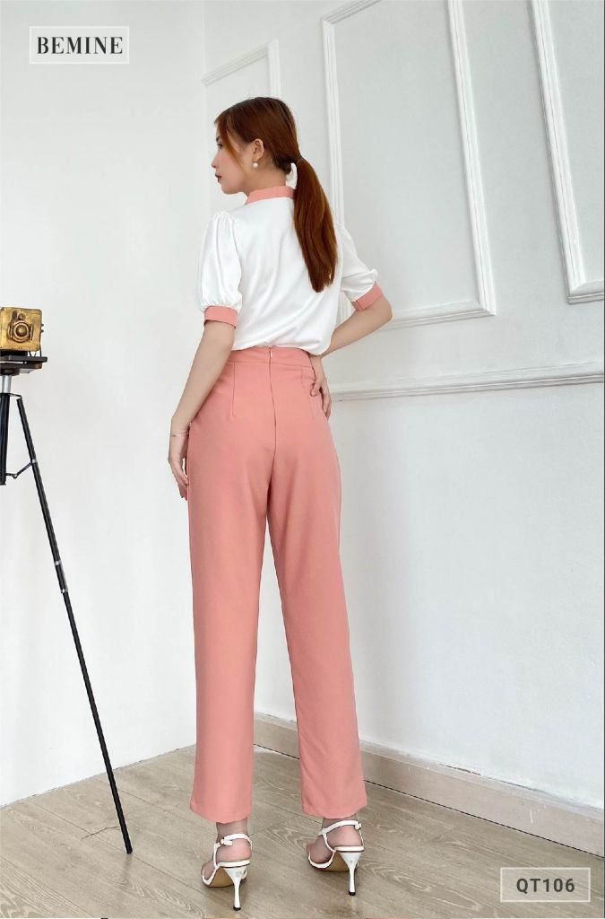 QT106HONG - Quần baggy dáng ôm