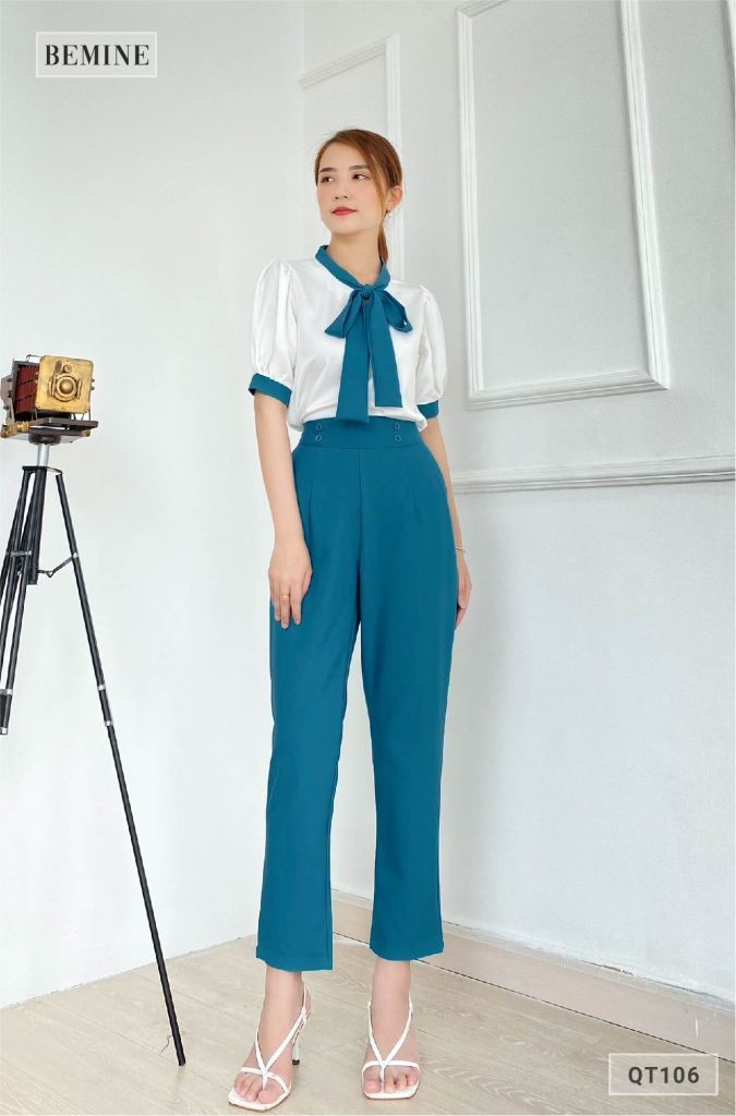 QT106XANH - Quần baggy dáng ôm