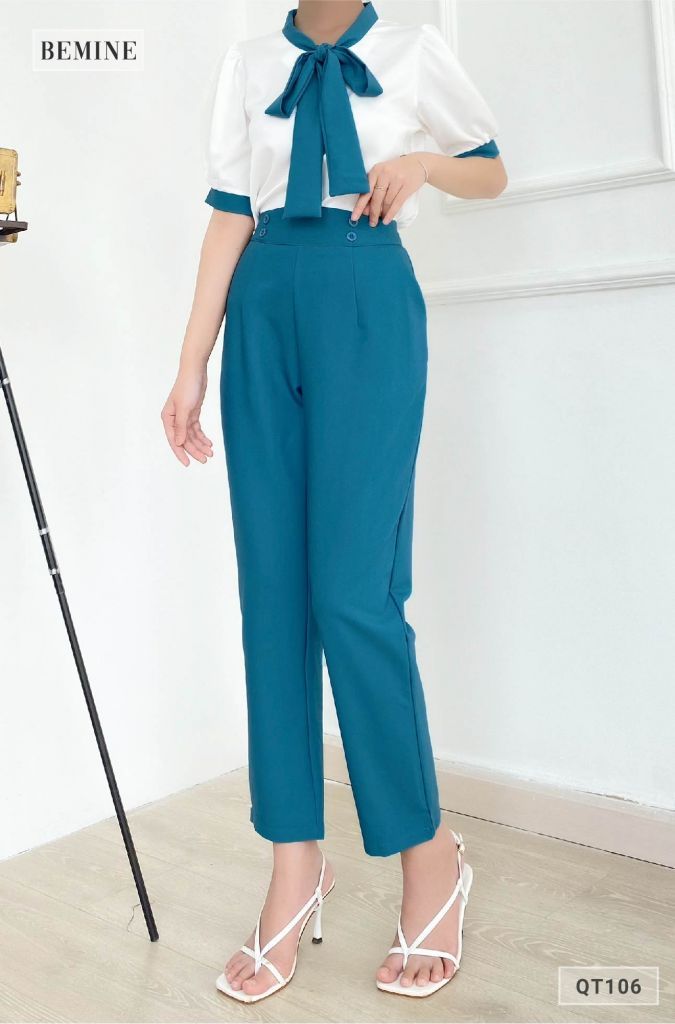 QT106XANH - Quần baggy dáng ôm