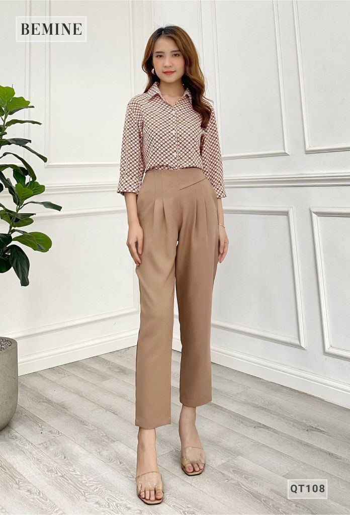 QT108DA - Quần tây BAGGY xếp ly đai eo