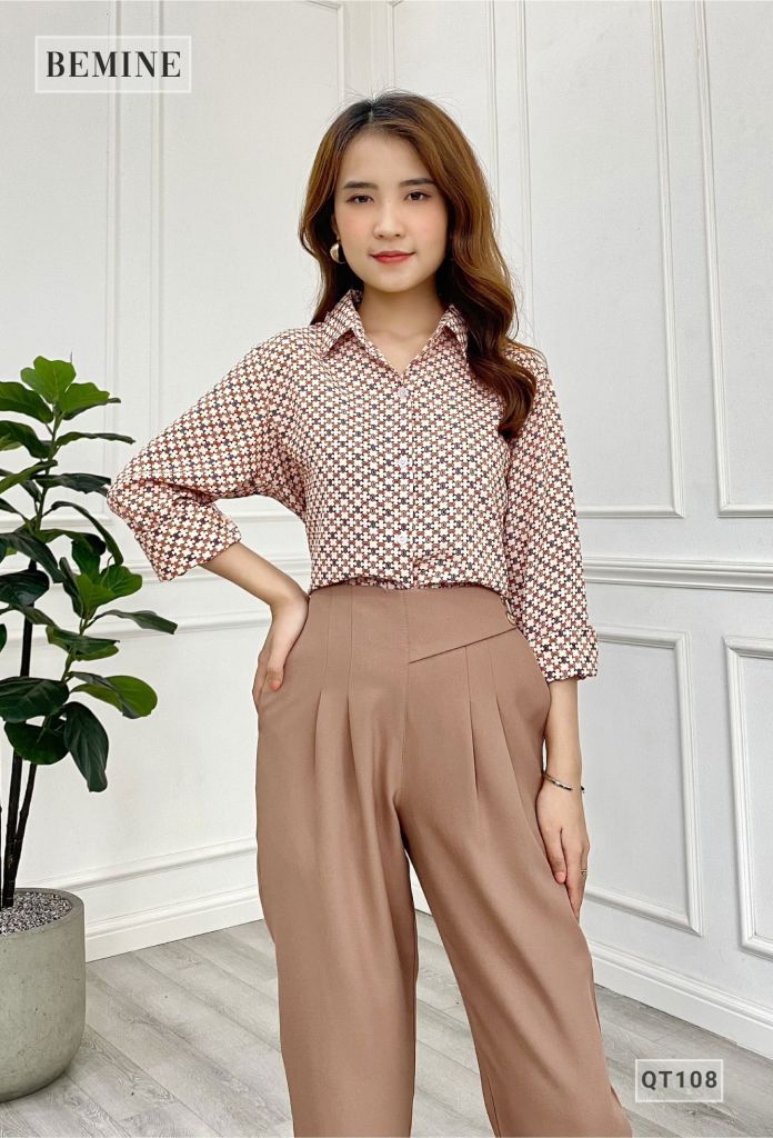QT108DA - Quần tây BAGGY xếp ly đai eo
