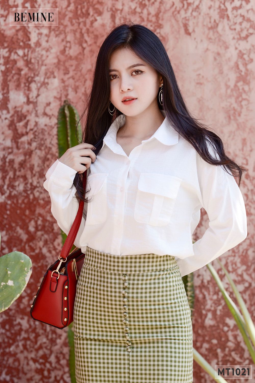 A21TRANG - Áo sơ mi trắng có túi